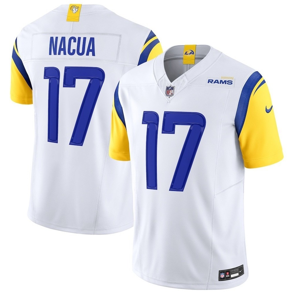 Nike Puka Nacua Los Angeles Rams #17 Men's 3XL White Vapor FUSE Limited Jersey - Picture 1 of 5